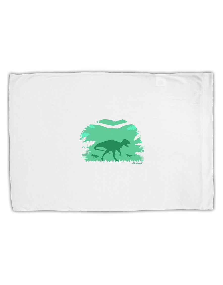 Dinosaur Silhouettes - Jungle Standard Size Polyester Pillow Case by TooLoud-Pillow Case-TooLoud-White-Davson Sales