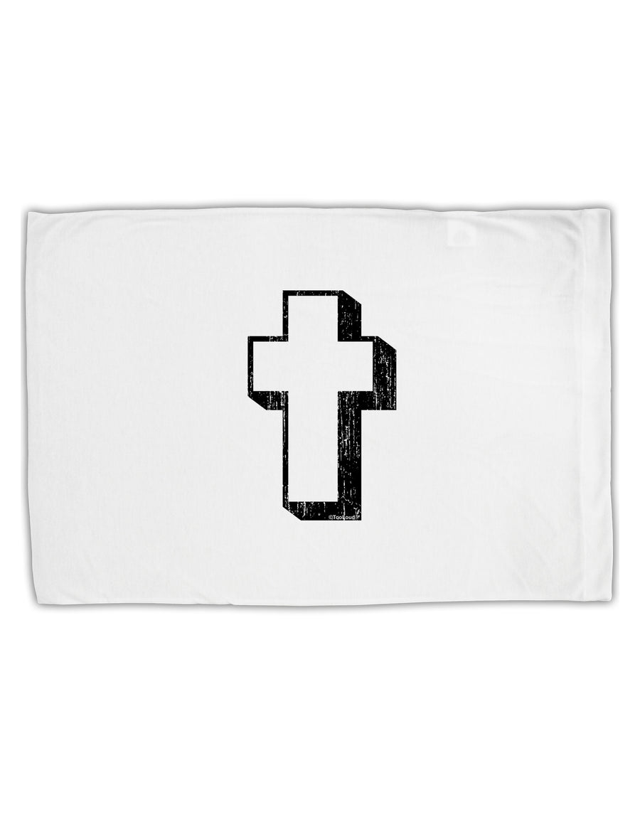 Simple Cross Design Black Distressed Standard Size Polyester Pillow Case by TooLoud-Pillow Case-TooLoud-White-Davson Sales