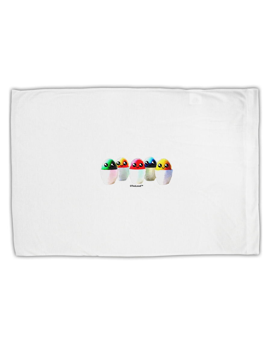 Kawaii Easter Eggs - No Text Standard Size Polyester Pillow Case by TooLoud-Pillow Case-TooLoud-White-Davson Sales