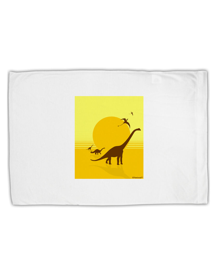 Brontosaurus and Pterodactyl Silhouettes with Sun Standard Size Polyester Pillow Case by TooLoud-Pillow Case-TooLoud-White-Davson Sales