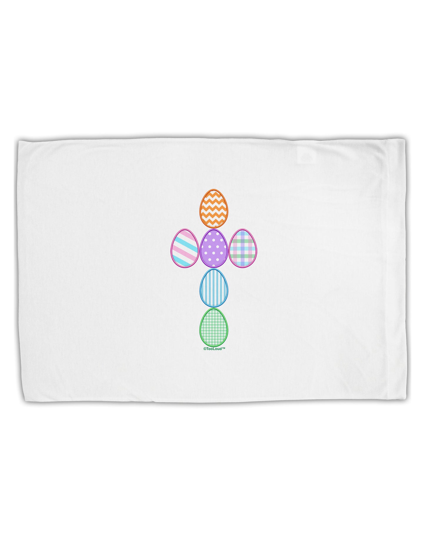 Easter Egg Cross Faux Applique Standard Size Polyester Pillow Case-Pillow Case-TooLoud-White-Davson Sales