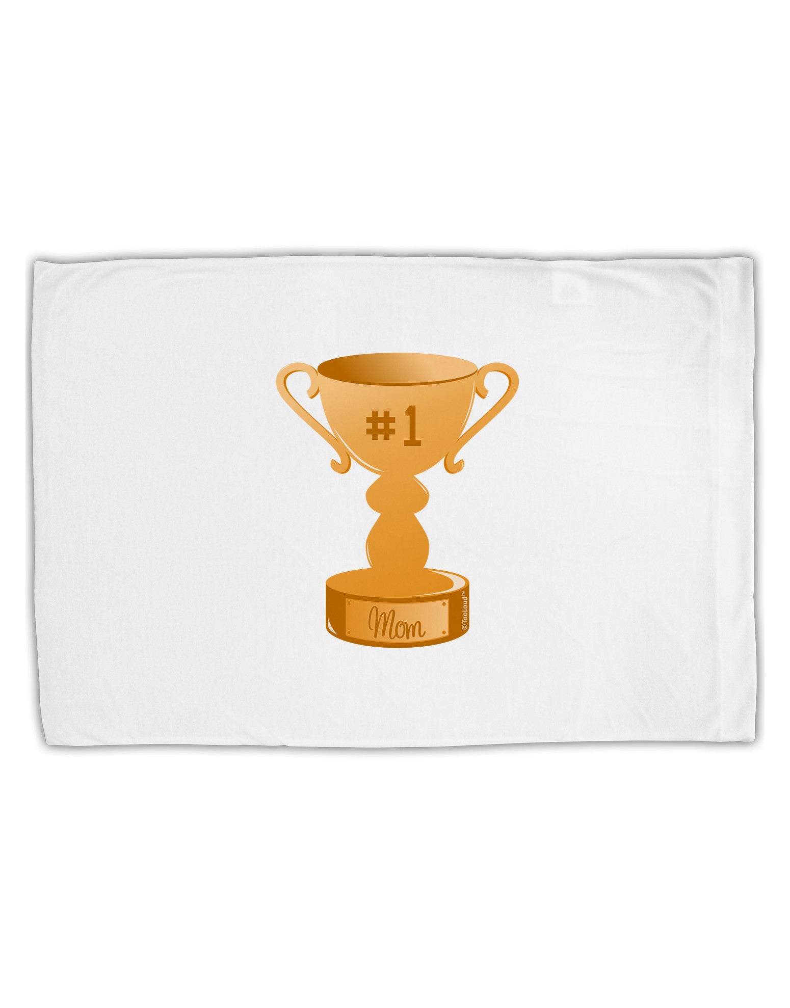 Number One Mom Trophy Standard Size Polyester Pillow Case by TooLoud-Pillow Case-TooLoud-White-Davson Sales