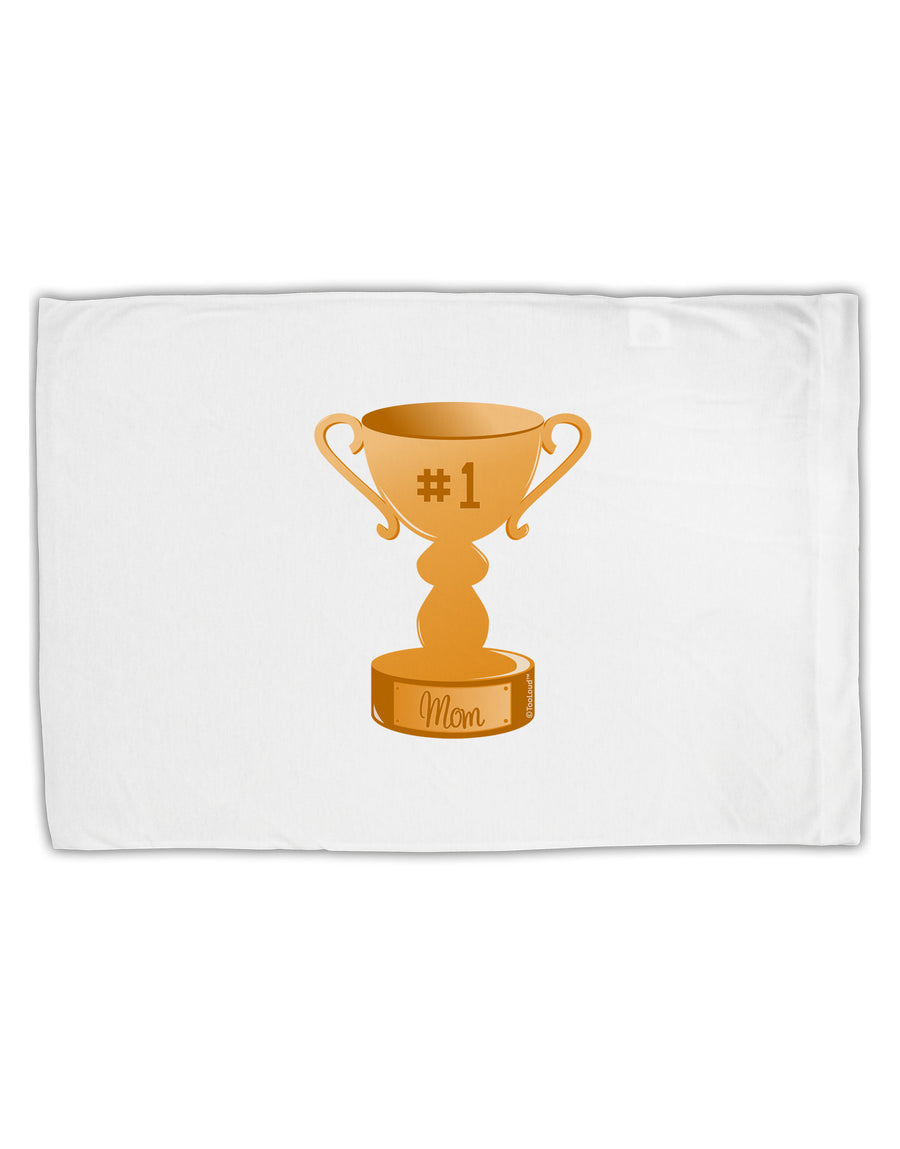 Number One Mom Trophy Standard Size Polyester Pillow Case by TooLoud-Pillow Case-TooLoud-White-Davson Sales