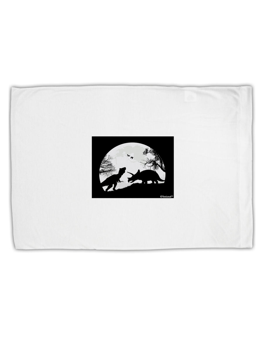 T-Rex and Triceratops Silhouettes Design Standard Size Polyester Pillow Case by TooLoud-Pillow Case-TooLoud-White-Davson Sales