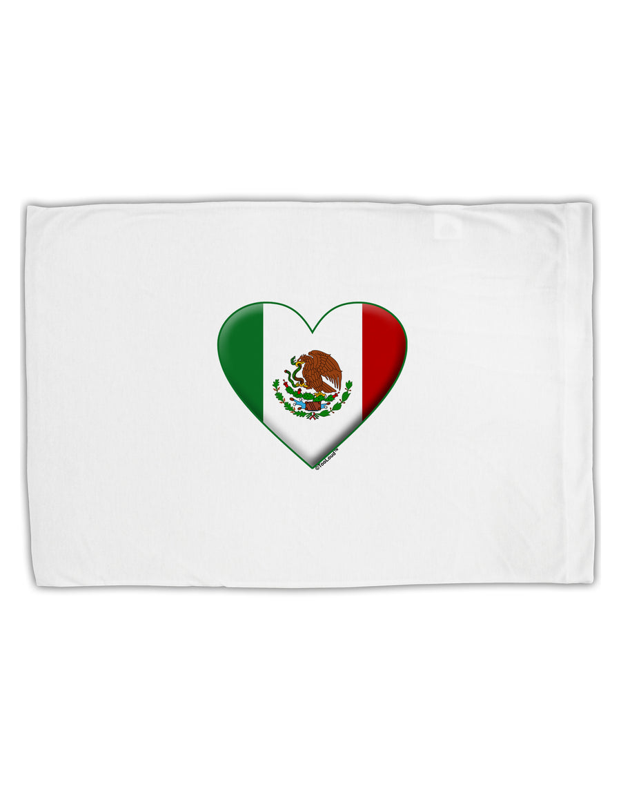 Mexican Flag Heart - Beveled Standard Size Polyester Pillow Case by TooLoud-Pillow Case-TooLoud-White-Davson Sales