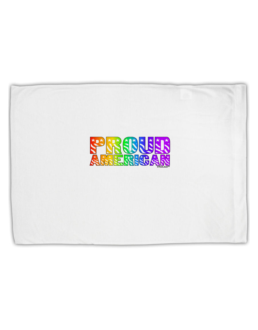 Proud American Rainbow Text Standard Size Polyester Pillow Case by TooLoud-Pillow Case-TooLoud-White-Davson Sales