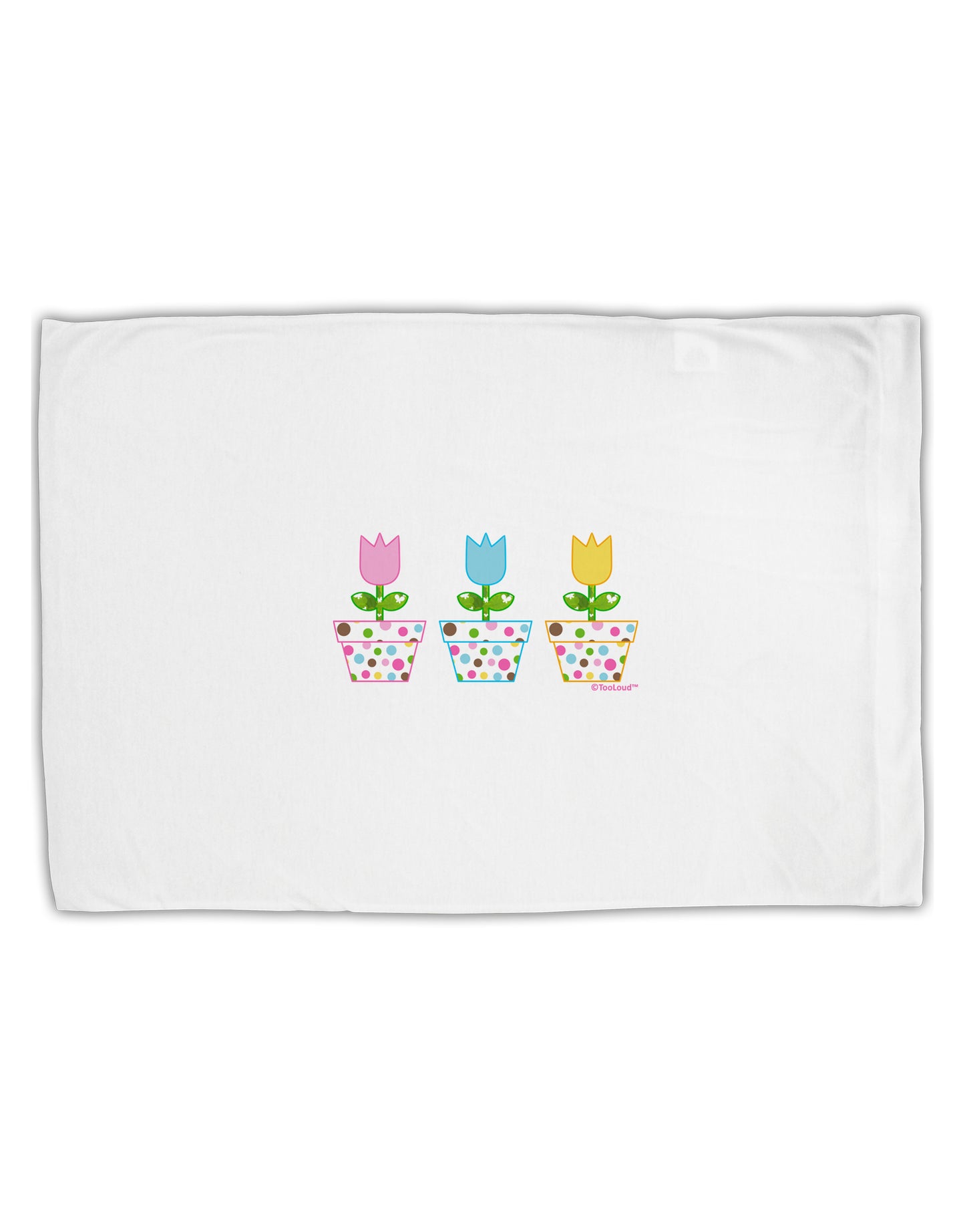 Three Easter Tulips Standard Size Polyester Pillow Case by TooLoud-Pillow Case-TooLoud-White-Davson Sales