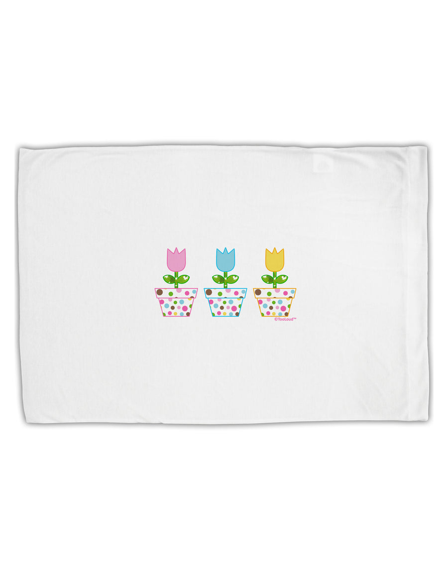 Three Easter Tulips Standard Size Polyester Pillow Case by TooLoud-Pillow Case-TooLoud-White-Davson Sales