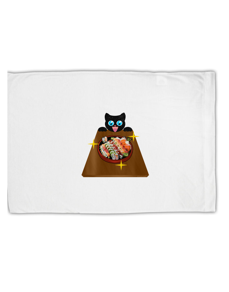 Anime Cat Loves Sushi Standard Size Polyester Pillow Case by TooLoud-Pillow Case-TooLoud-White-Davson Sales