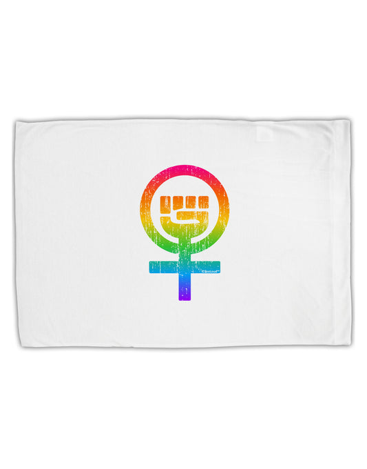 Rainbow Distressed Feminism Symbol Standard Size Polyester Pillow Case-Pillow Case-TooLoud-White-Davson Sales