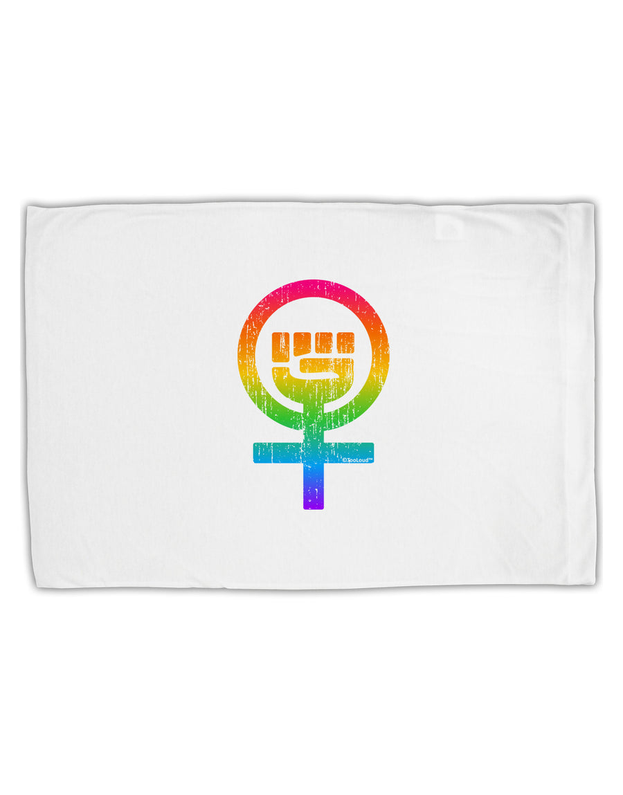 Rainbow Distressed Feminism Symbol Standard Size Polyester Pillow Case-Pillow Case-TooLoud-White-Davson Sales