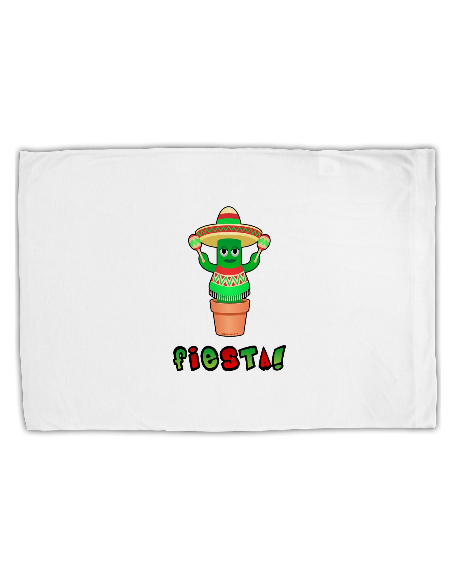 Fiesta Cactus Poncho Text Standard Size Polyester Pillow Case by TooLoud-Pillow Case-TooLoud-White-Davson Sales