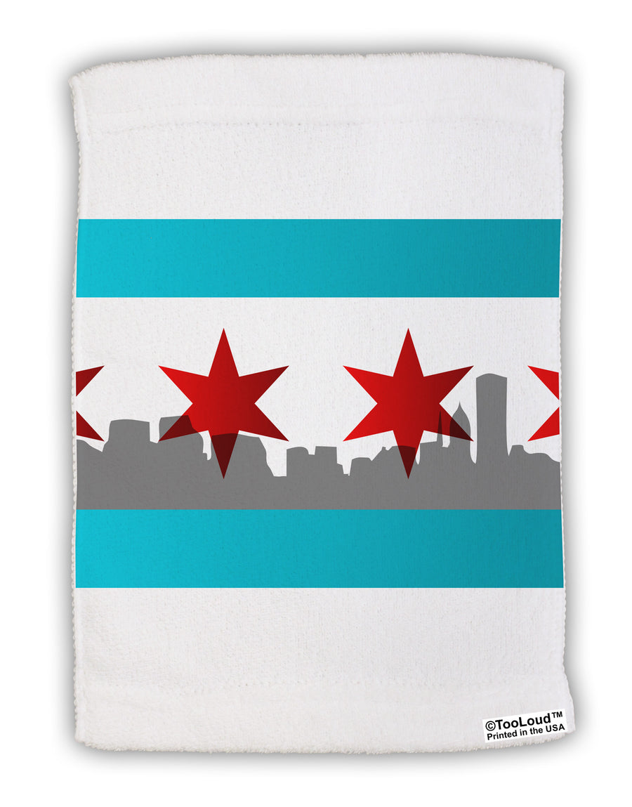 Chicago Flag Skyline AOP Micro Terry Sport Towel 11 X 18 inches All Over Print-TooLoud-White-Davson Sales