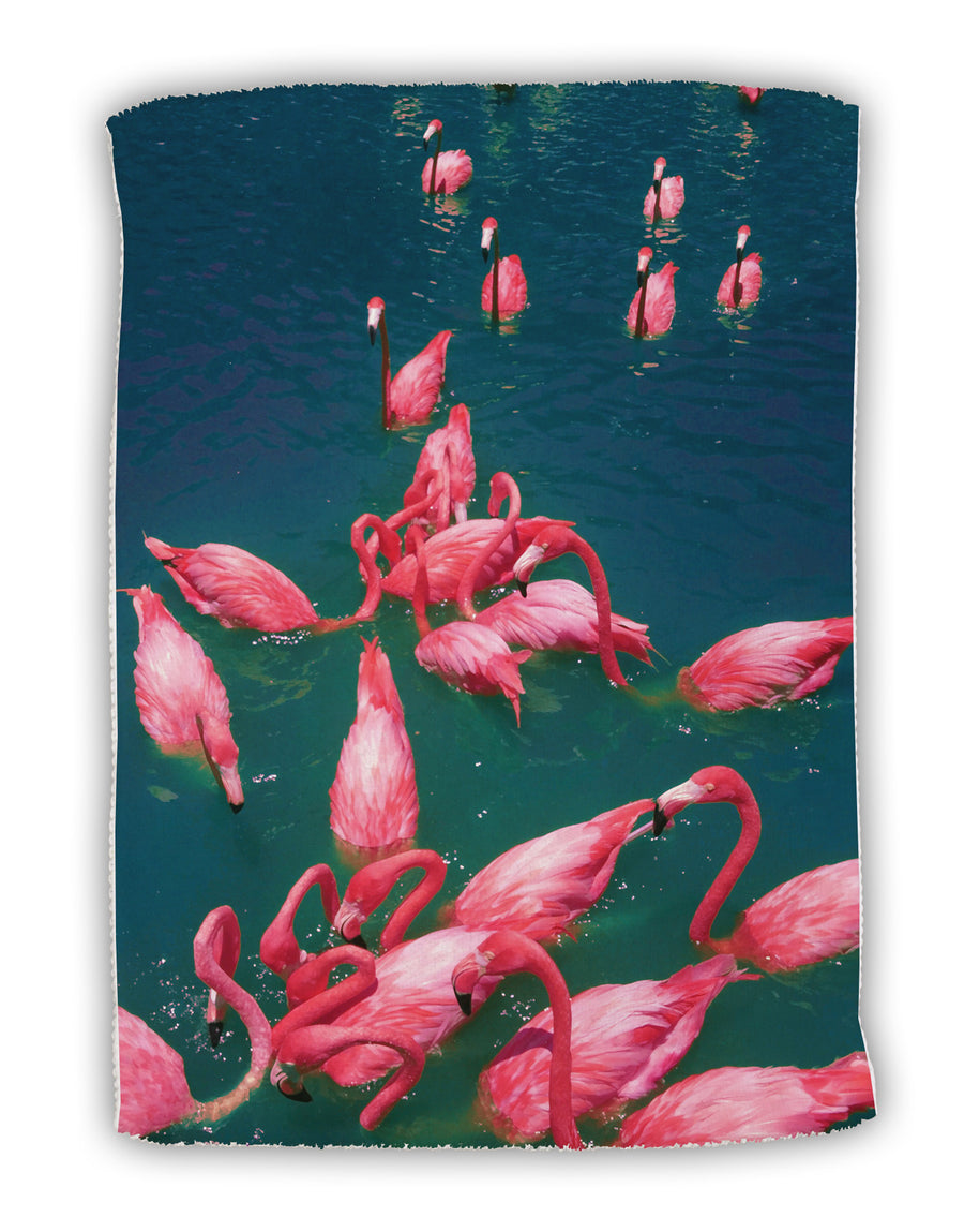 Bright Pink Painted Flamingos Micro Terry Sport Towel 15 X 22 inches All Over Print-Sport Towel-TooLoud-White-Davson Sales