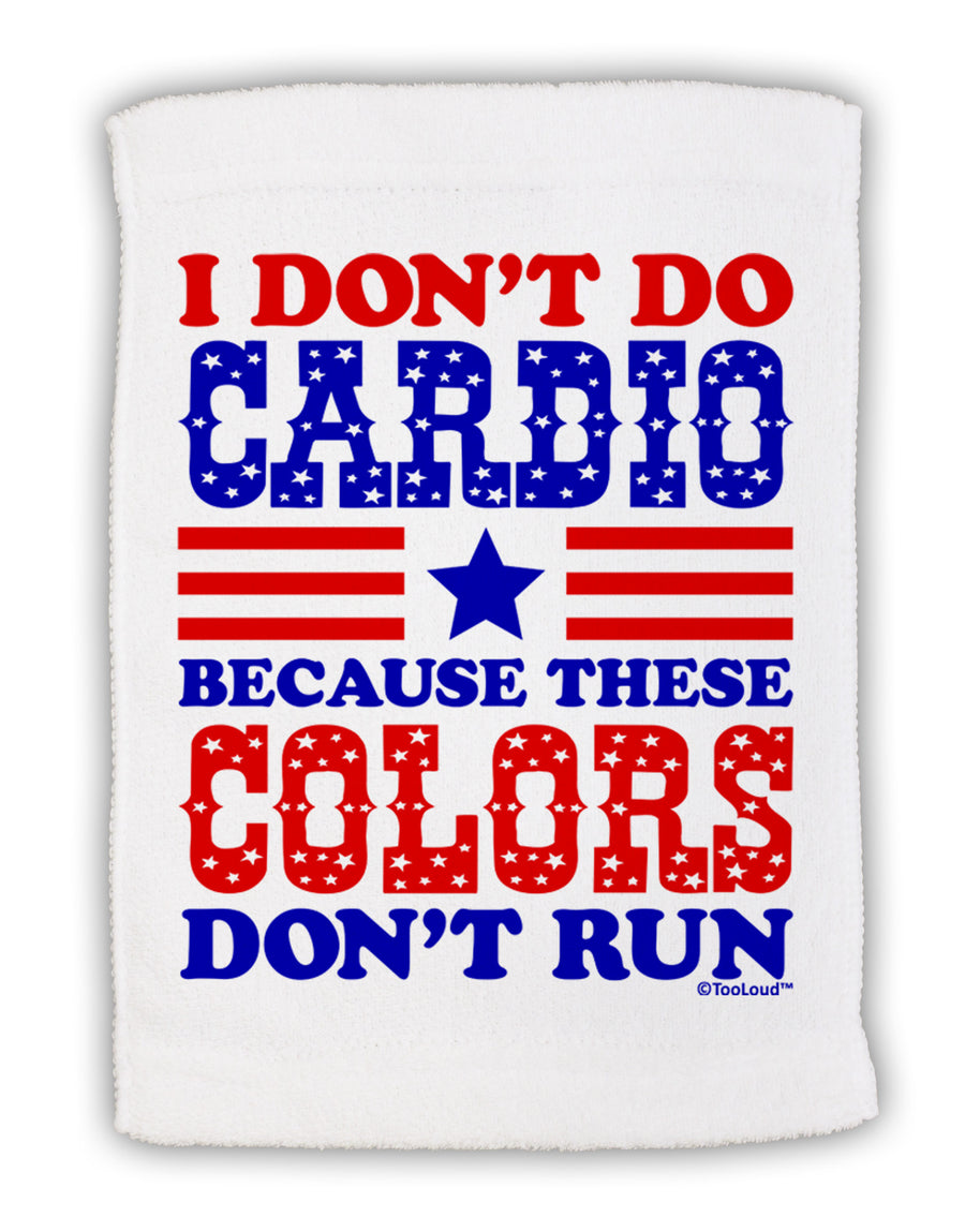 I Don't Do Cardio Because These Colors Don't Run Micro Terry Sport Towel 15 X 22 inches-Sport Towel-TooLoud-White-Davson Sales