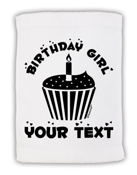 Personalized Birthday Girl Cupcake -Customizable- Name Micro Terry Sport Towel 15 X 22 inches-Sport Towel-TooLoud-White-Davson Sales