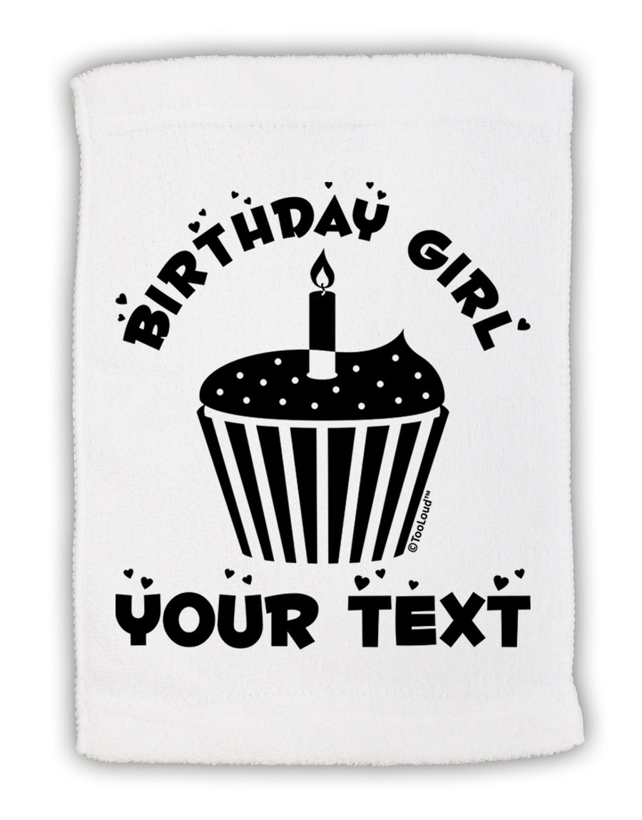 Personalized Birthday Girl Cupcake -Customizable- Name Micro Terry Sport Towel 15 X 22 inches-Sport Towel-TooLoud-White-Davson Sales