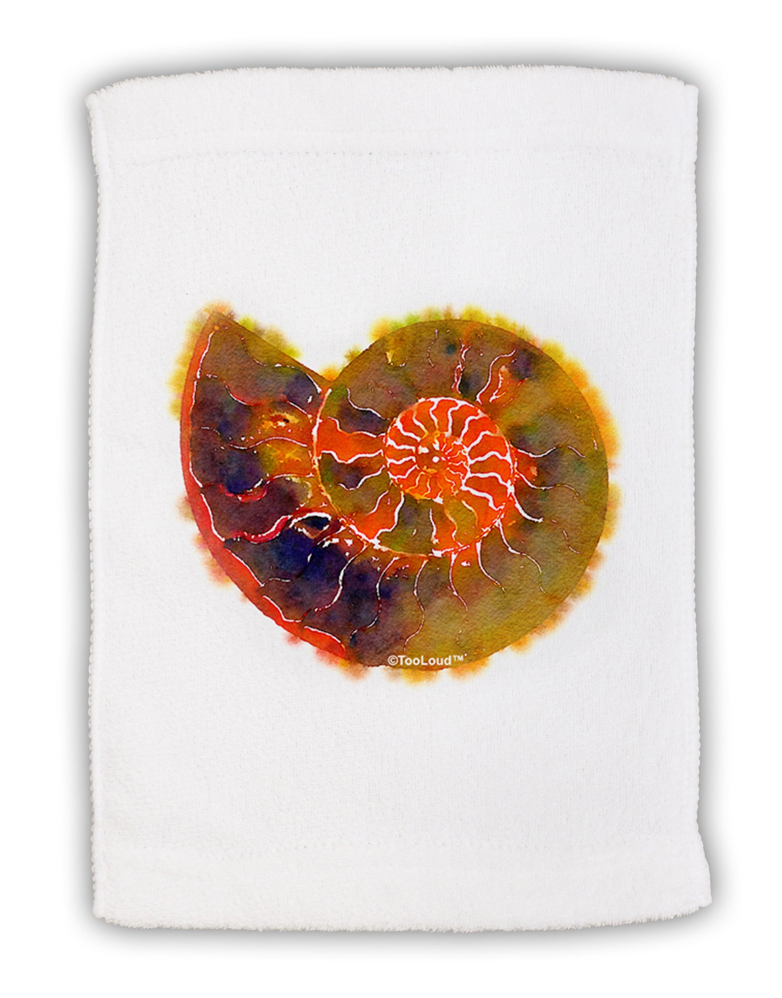 Nautilus Fossil Watercolor Micro Terry Sport Towel 11 x 18 inches-TooLoud-White-Davson Sales
