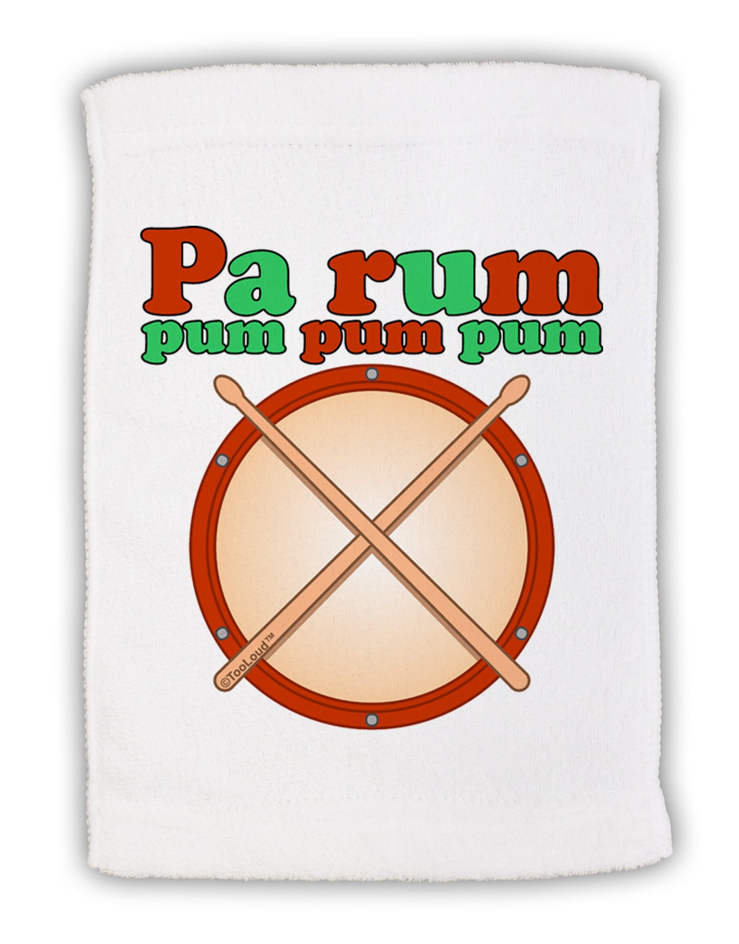 Pa Rum Pum Pum Pum Micro Terry Sport Towel 11 x 18 inches-TooLoud-White-Davson Sales