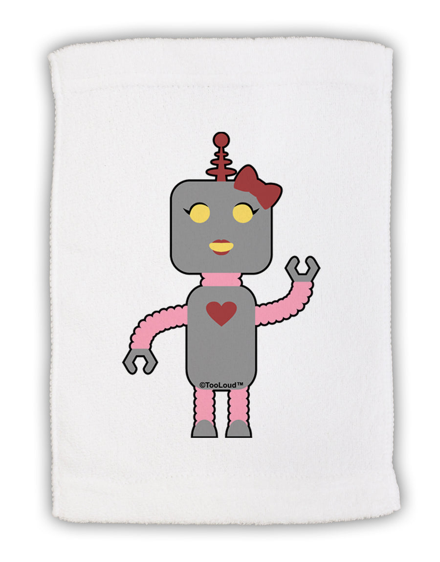 Cute Robot Female Micro Terry Sport Towel 15 X 22 inches by TooLoud-Sport Towel-TooLoud-White-Davson Sales