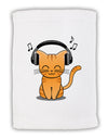 Cute Kitty With Headphones Micro Terry Sport Towel 11 x 18 inches-TooLoud-White-Davson Sales