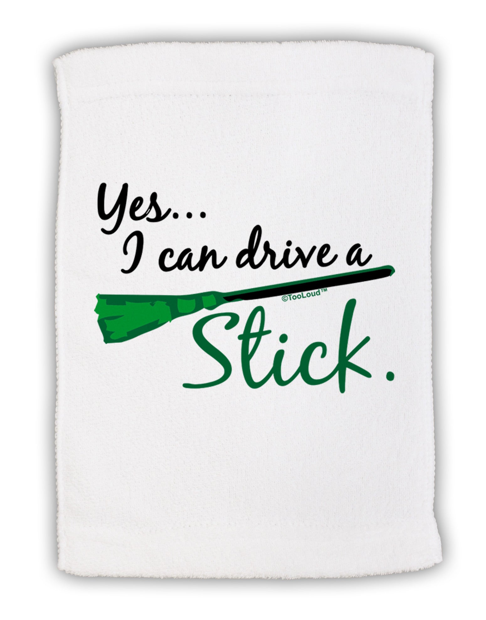 Drive Stick Green Micro Terry Sport Towel 11 x 18 inches-TooLoud-White-Davson Sales