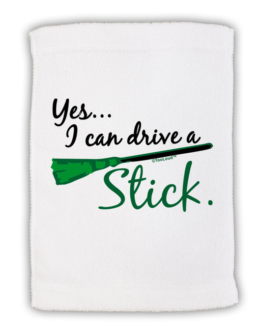 Drive Stick Green Micro Terry Sport Towel 11 x 18 inches-TooLoud-White-Davson Sales