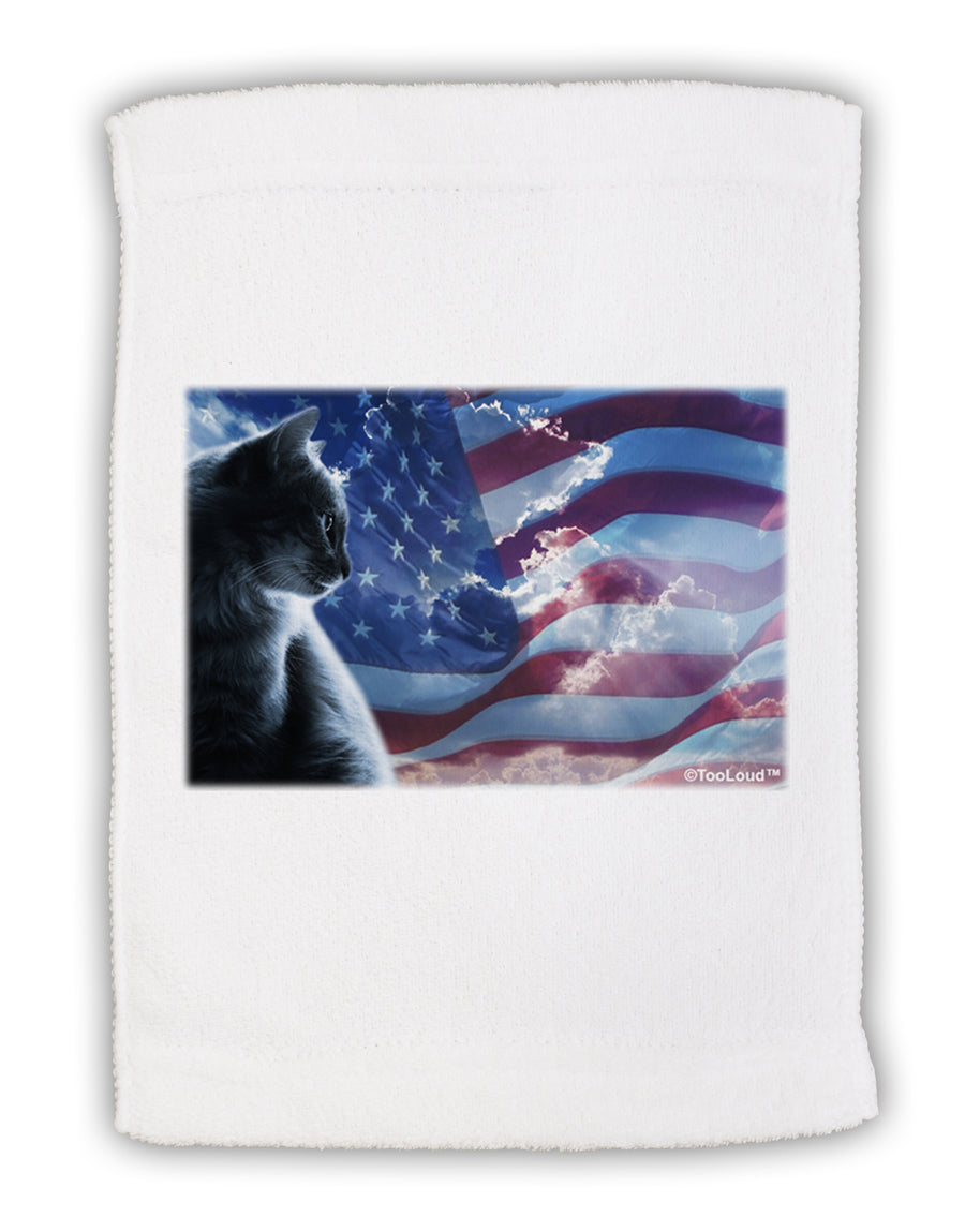 All American Cat Micro Terry Sport Towel 15 X 22 inches by TooLoud-Sport Towel-TooLoud-White-Davson Sales