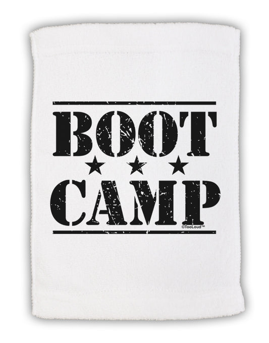 Bootcamp Large distressed Text Micro Terry Sport Towel 11 x 18 inches-TooLoud-White-Davson Sales