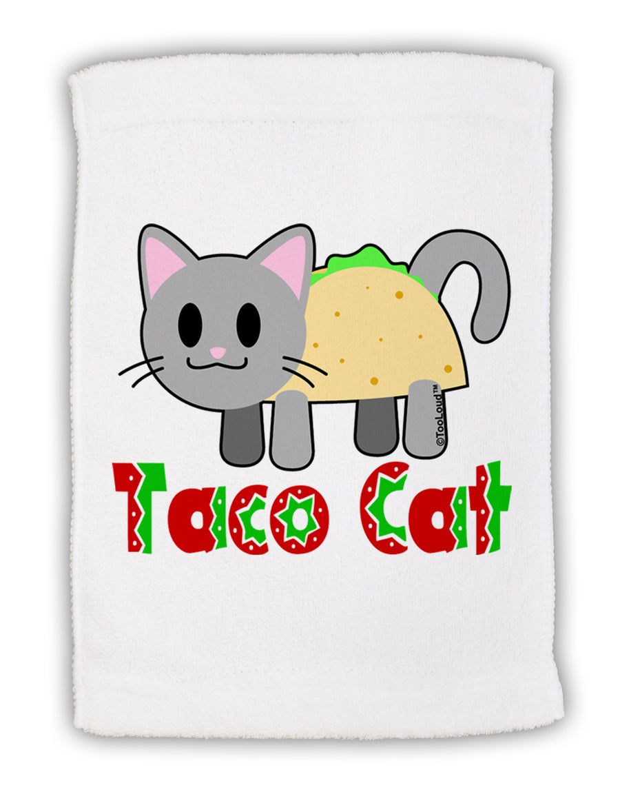 Cute Taco Cat Design Text Micro Terry Sport Towel 11 x 18 Inch by TooLoud-Sport Towel-TooLoud-White-Davson Sales