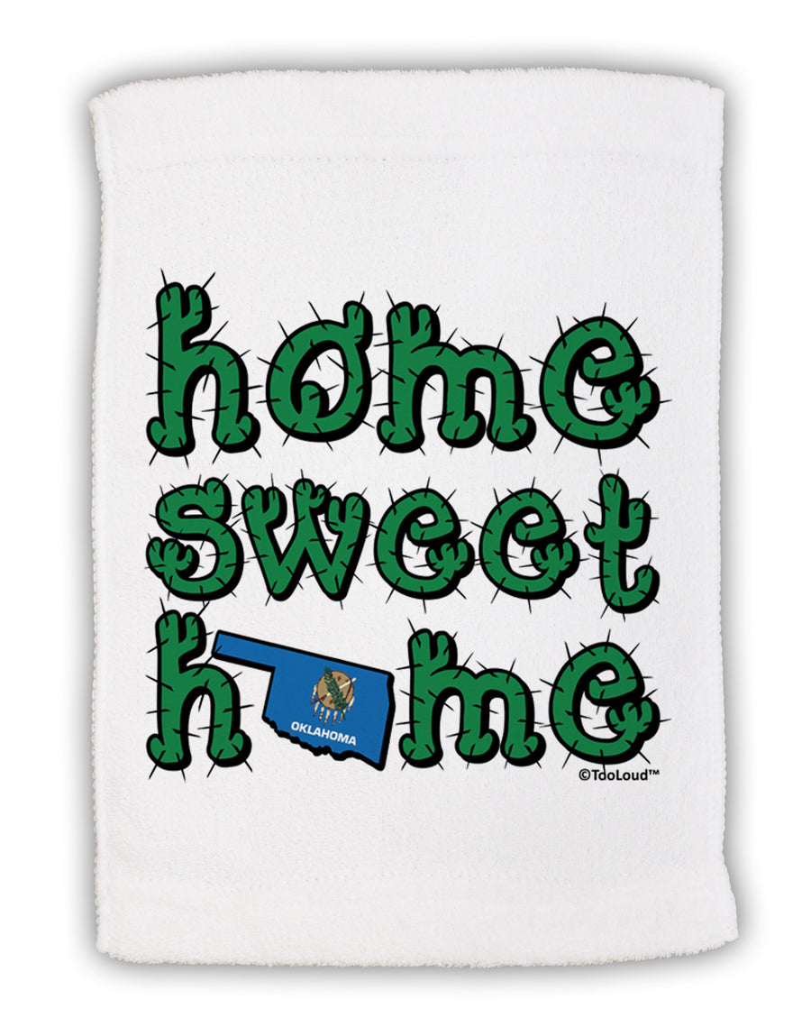 Home Sweet Home - Oklahoma - Cactus and State Flag Micro Terry Sport Towel 11 x 18 Inch by TooLoud-Sport Towel-TooLoud-White-Davson Sales