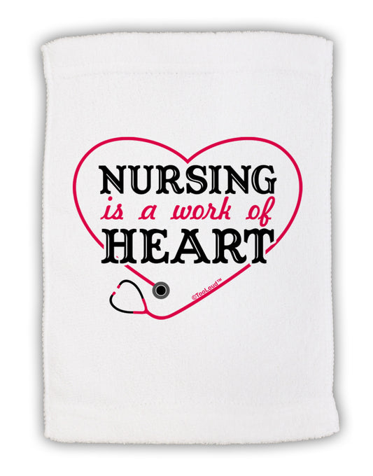 Nursing Is A Work Of Heart Micro Terry Sport Towel 11 x 18 inches-TooLoud-White-Davson Sales
