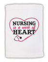 Nursing Is A Work Of Heart Micro Terry Sport Towel 11 x 18 inches-TooLoud-White-Davson Sales