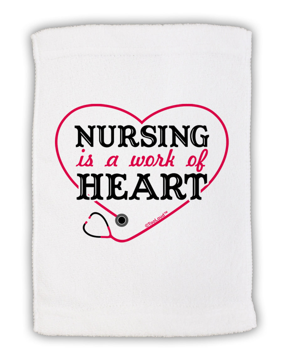 Nursing Is A Work Of Heart Micro Terry Sport Towel 11 x 18 inches-TooLoud-White-Davson Sales