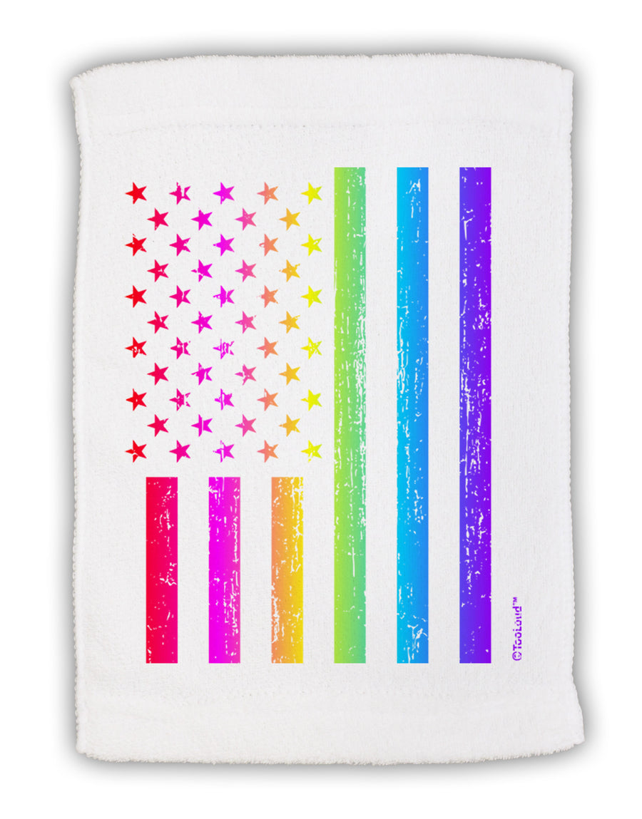 American Pride - Rainbow Flag Micro Terry Sport Towel 15 X 22 inches-Sport Towel-TooLoud-White-Davson Sales