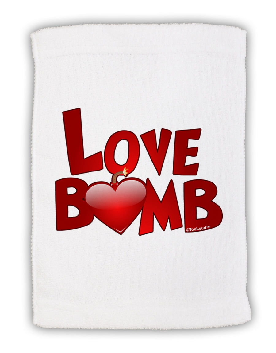Love Bomb Text Micro Terry Sport Towel 11 x 18 inches-TooLoud-White-Davson Sales