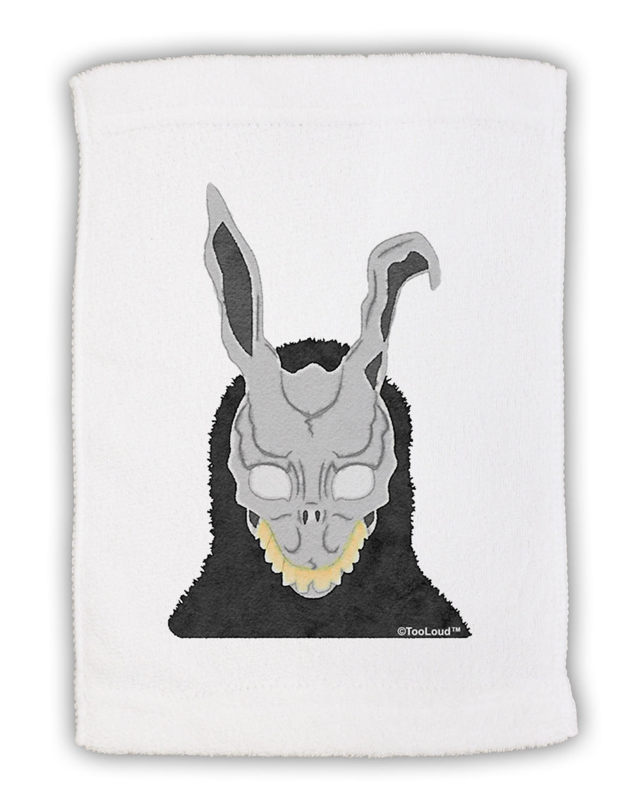Scary Buny Face Watercolor Micro Terry Sport Towel 11 x 18 inches-TooLoud-White-Davson Sales