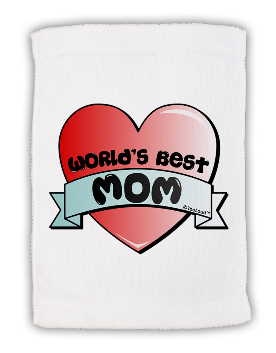 World's Best Mom - Heart Banner Design Micro Terry Sport Towel 15 X 22 inches by TooLoud-Sport Towel-TooLoud-White-Davson Sales