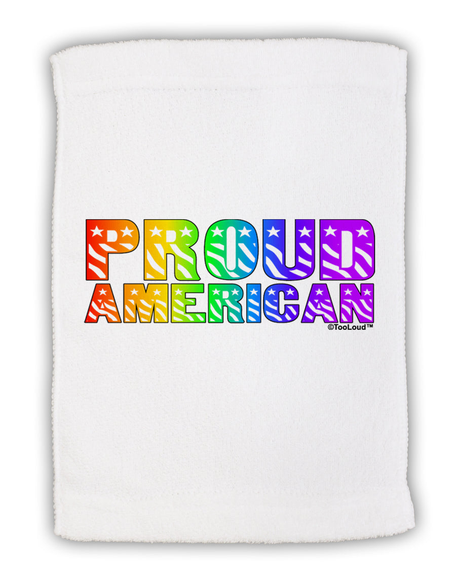 Proud American Rainbow Text Micro Terry Sport Towel 15 X 22 inches by TooLoud-Sport Towel-TooLoud-White-Davson Sales