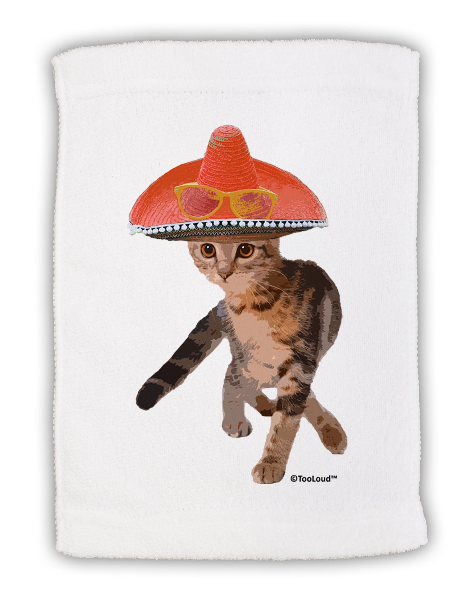 Cat with Sombrero and Sunglasses Micro Terry Sport Towel 15 X 22 inches by TooLoud-Sport Towel-TooLoud-White-Davson Sales