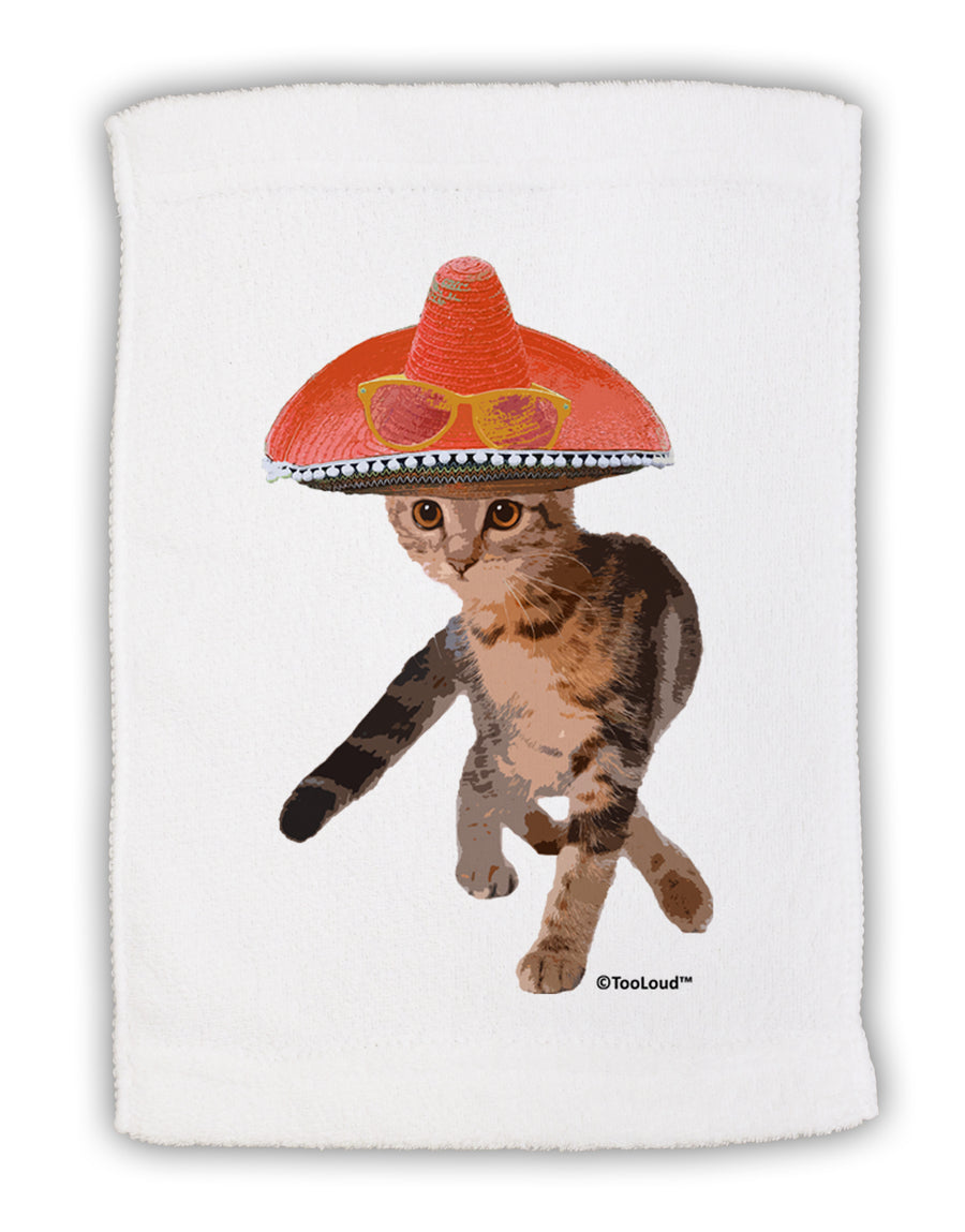 Cat with Sombrero and Sunglasses Micro Terry Sport Towel 15 X 22 inches by TooLoud-Sport Towel-TooLoud-White-Davson Sales