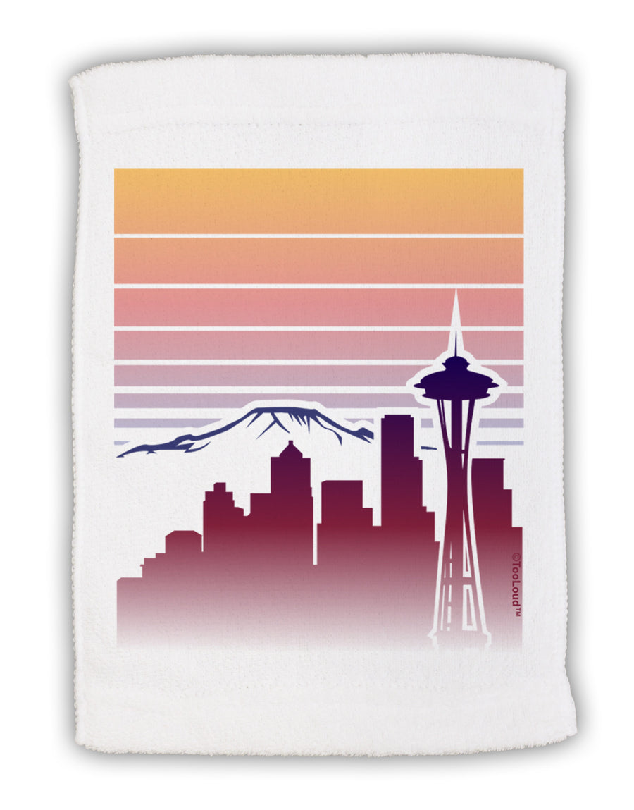 Seattle Skyline Sunrise Micro Terry Sport Towel 11 x 18 inches-Sport Towel-TooLoud-White-Davson Sales