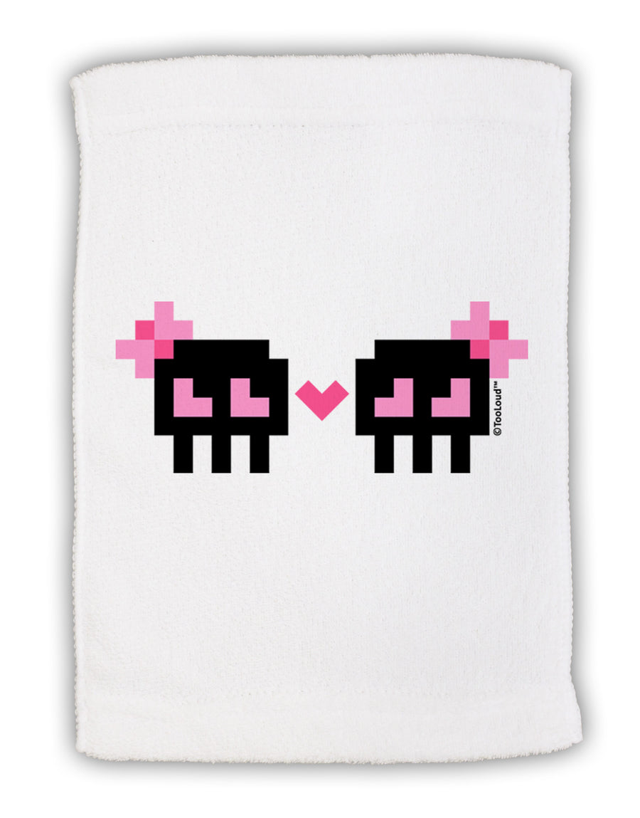 8-Bit Skull Love - Girl and Girl Micro Terry Sport Towel 15 X 22 inches-Sport Towel-TooLoud-White-Davson Sales