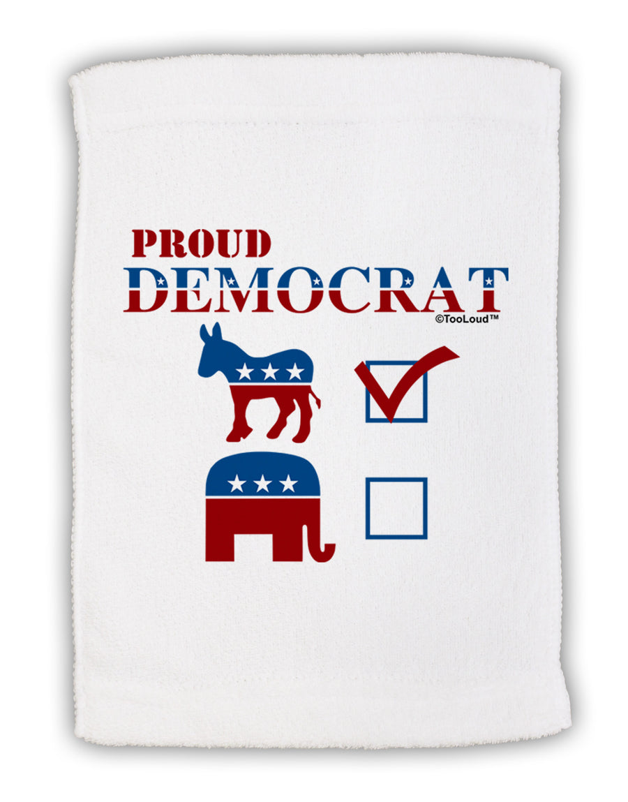 Proud Democrat Checkmark Micro Terry Sport Towel 11 x 18 inches-TooLoud-White-Davson Sales