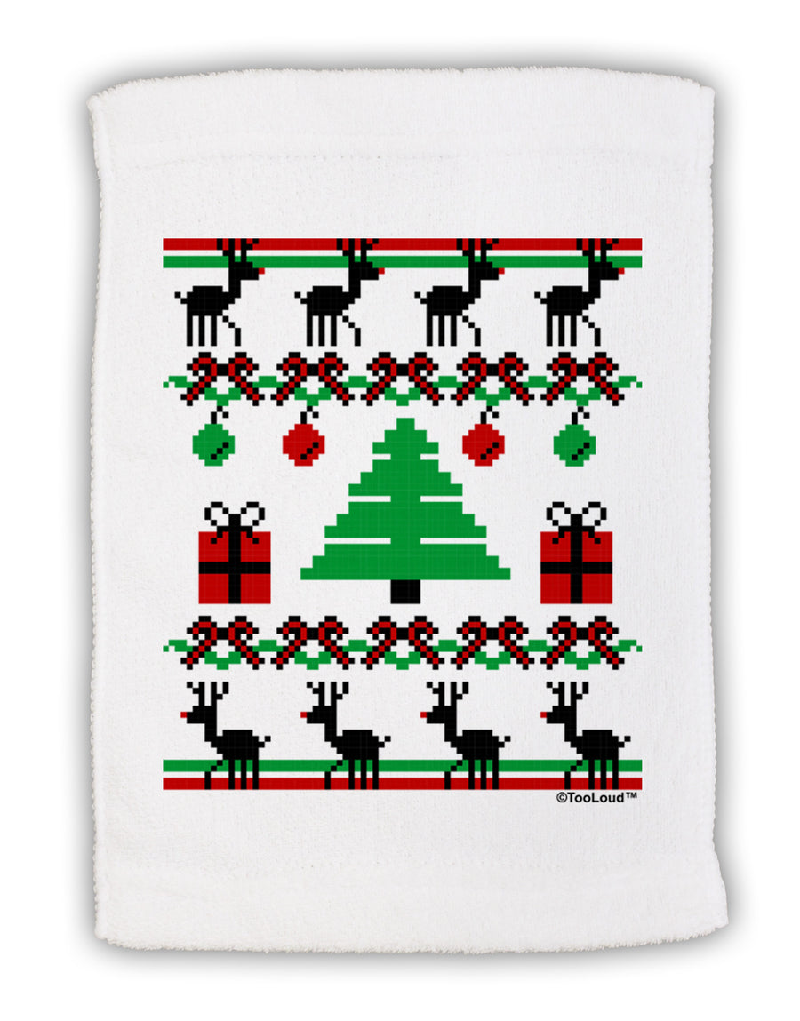 Tree with Gifts Ugly Christmas Sweater Micro Terry Sport Towel 11 x 18 inches-Sport Towel-TooLoud-White-Davson Sales