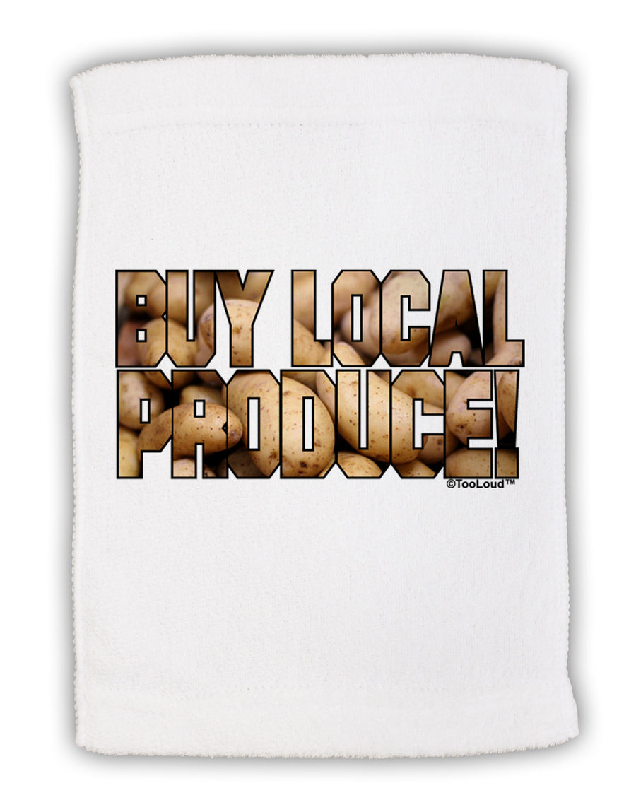 Buy Local Produce Potatoes Text Micro Terry Sport Towel 11 x 18 inches-TooLoud-White-Davson Sales