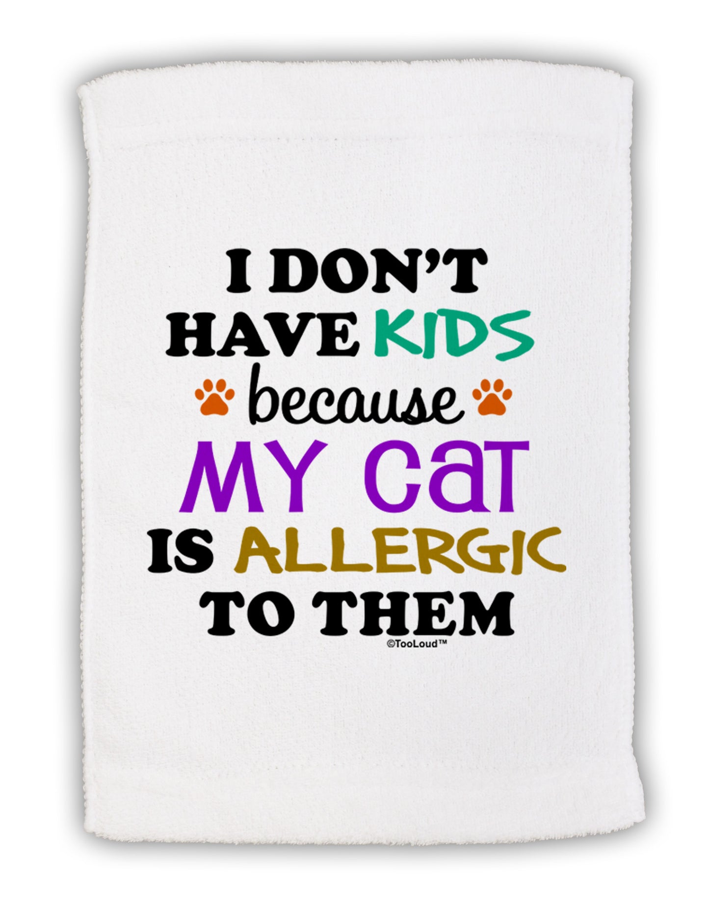 I Don't Have Kids - Cat Micro Terry Sport Towel 11 x 18 inches-TooLoud-White-Davson Sales