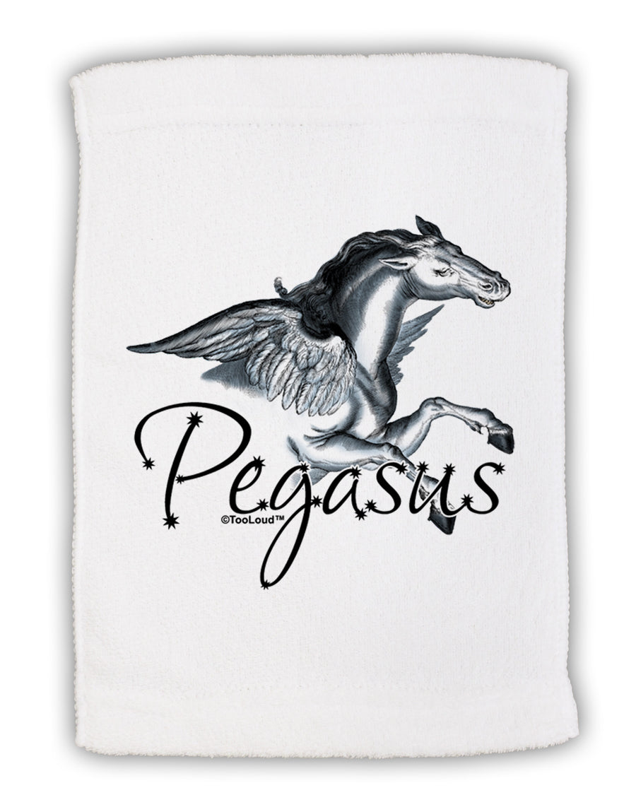 Pegasus Color Illustration Micro Terry Sport Towel 11 x 18 inches-TooLoud-White-Davson Sales