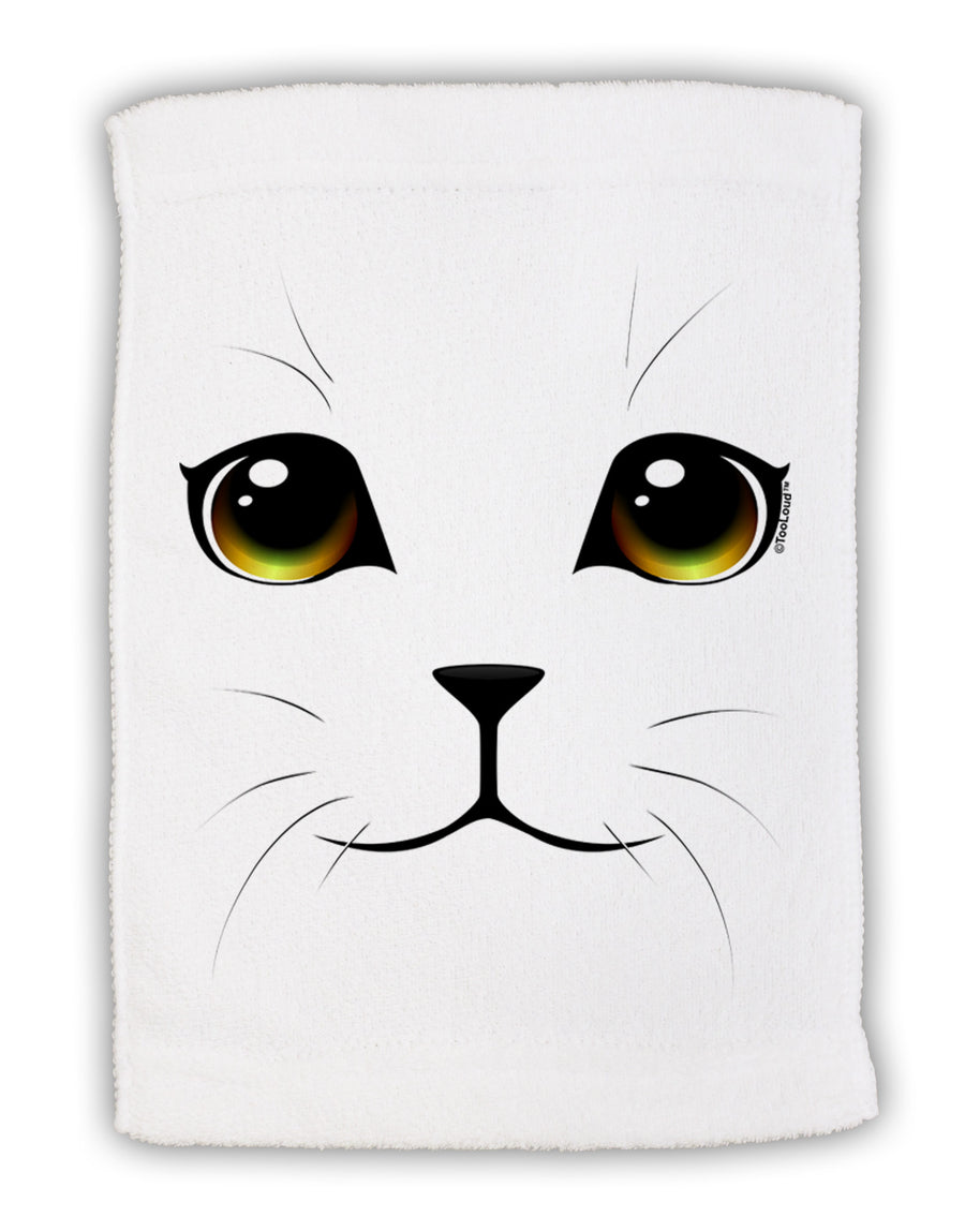 Yellow Amber-Eyed Cute Cat Face Micro Terry Sport Towel 11 x 18 inches-Sport Towel-TooLoud-White-Davson Sales