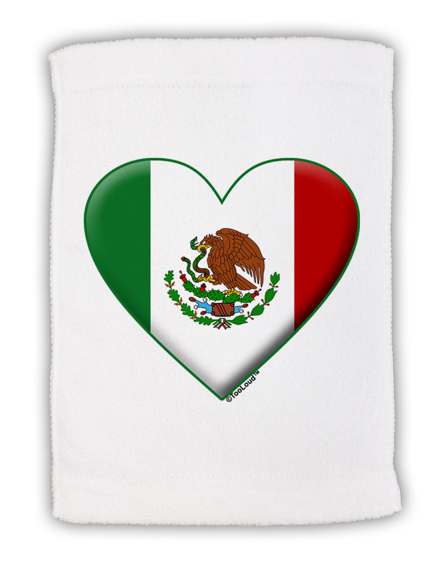 Mexican Flag Heart - Beveled Micro Terry Sport Towel 11 x 18 Inch by TooLoud-Sport Towel-TooLoud-White-Davson Sales